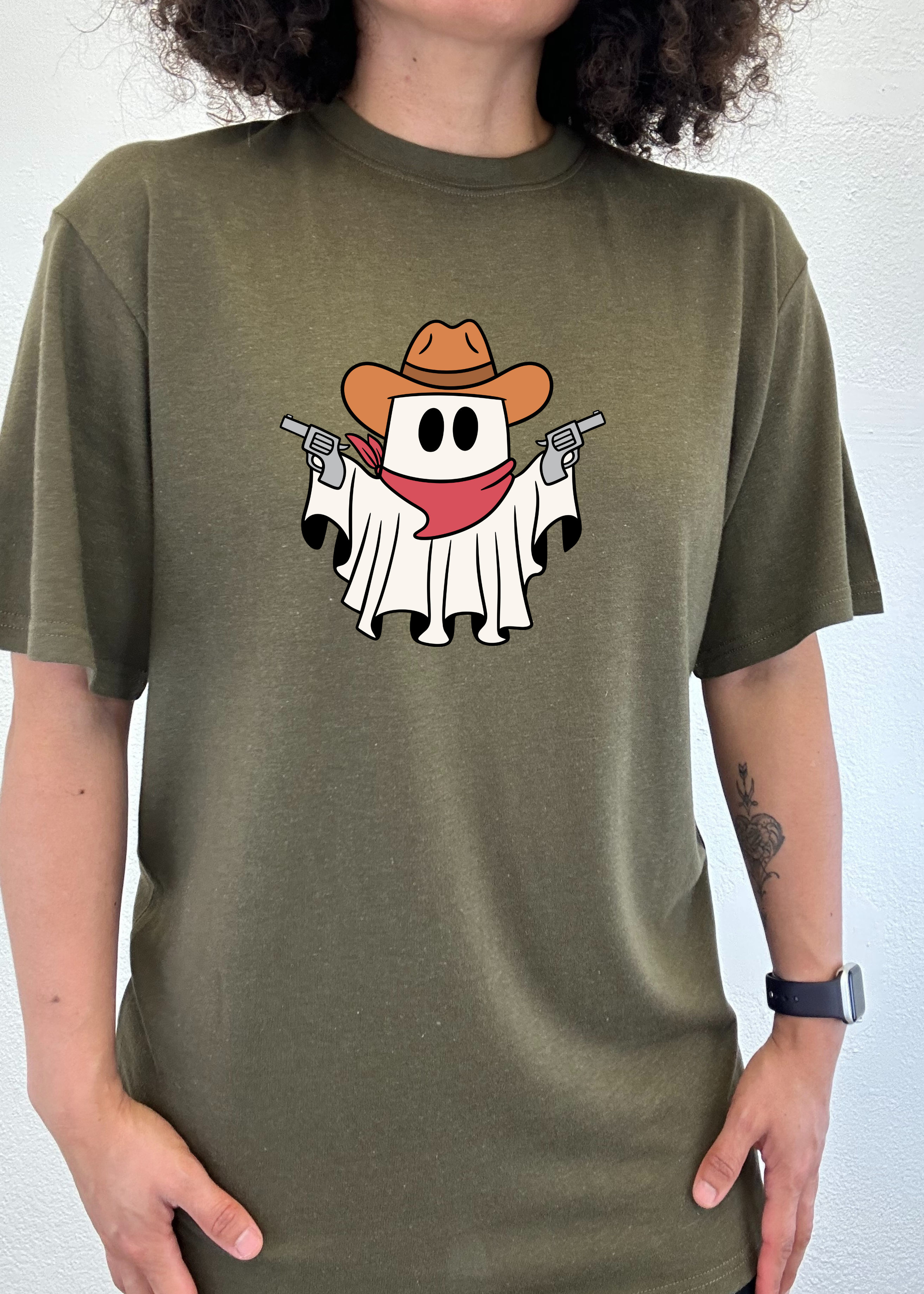 Cowboy Ghost Unisex Bamboo Viscose/Organic Cotton Short Sleeve Graphic T-Shirt