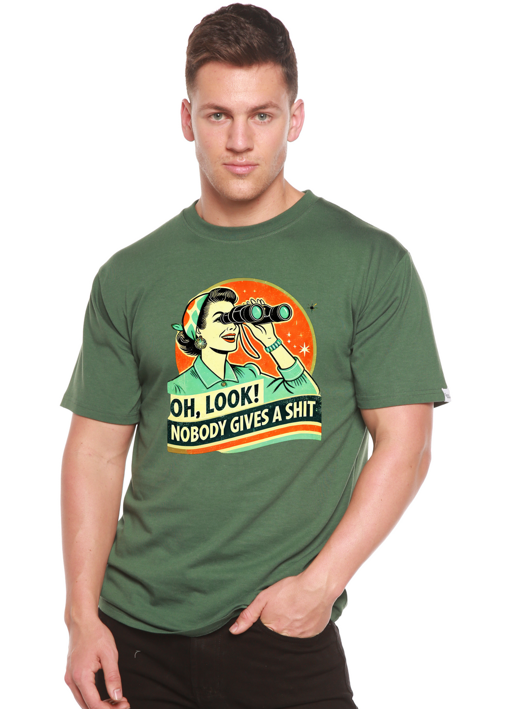Funny Retro Woman Unisex Bamboo/Cotton Graphic T-Shirt