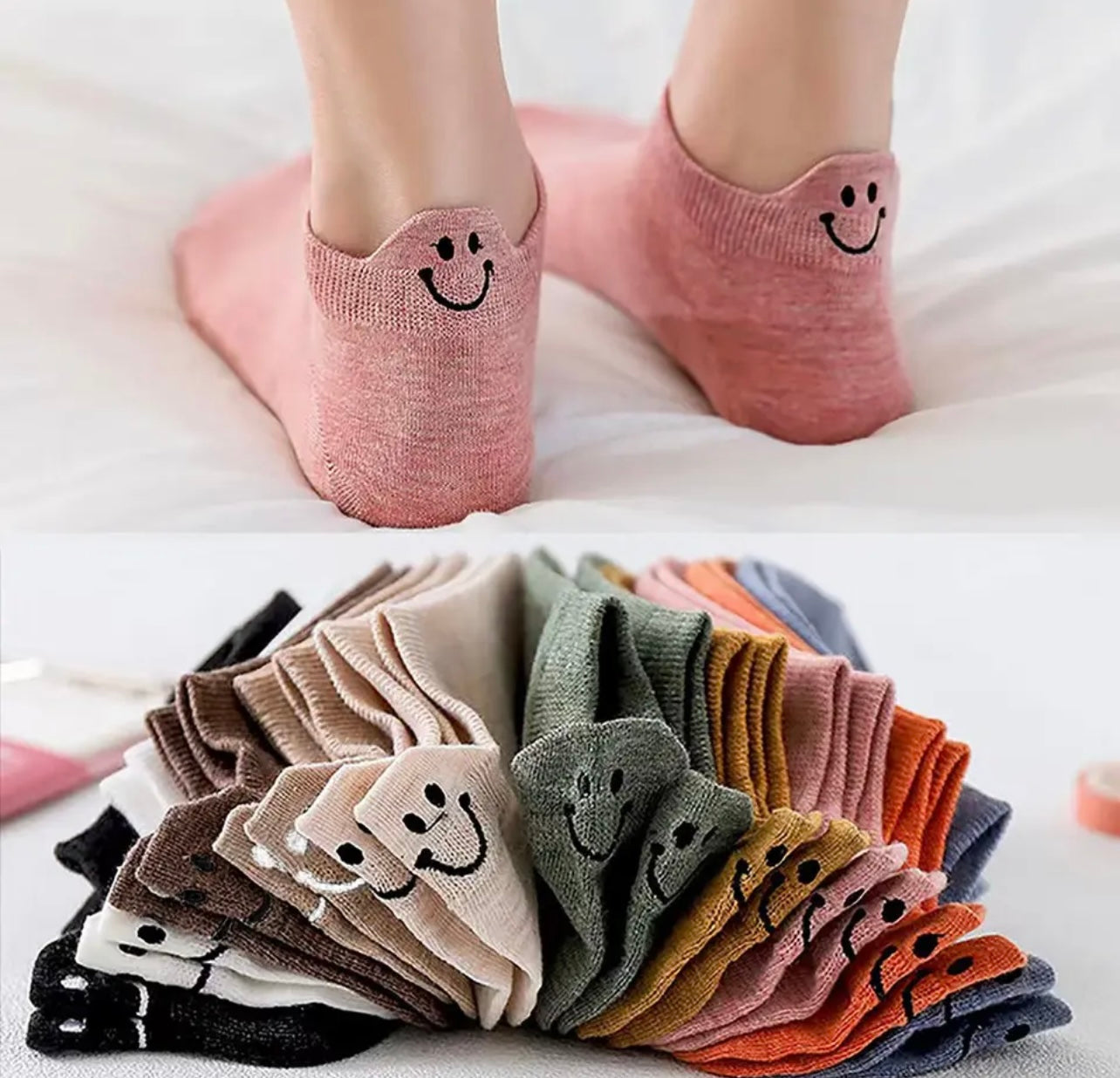 Adorable 10 Pair Smiley Socks