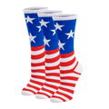 Premium Bamboo Rayon Crew Red White and Blue Flag Socks - Gift Box 3 Pair