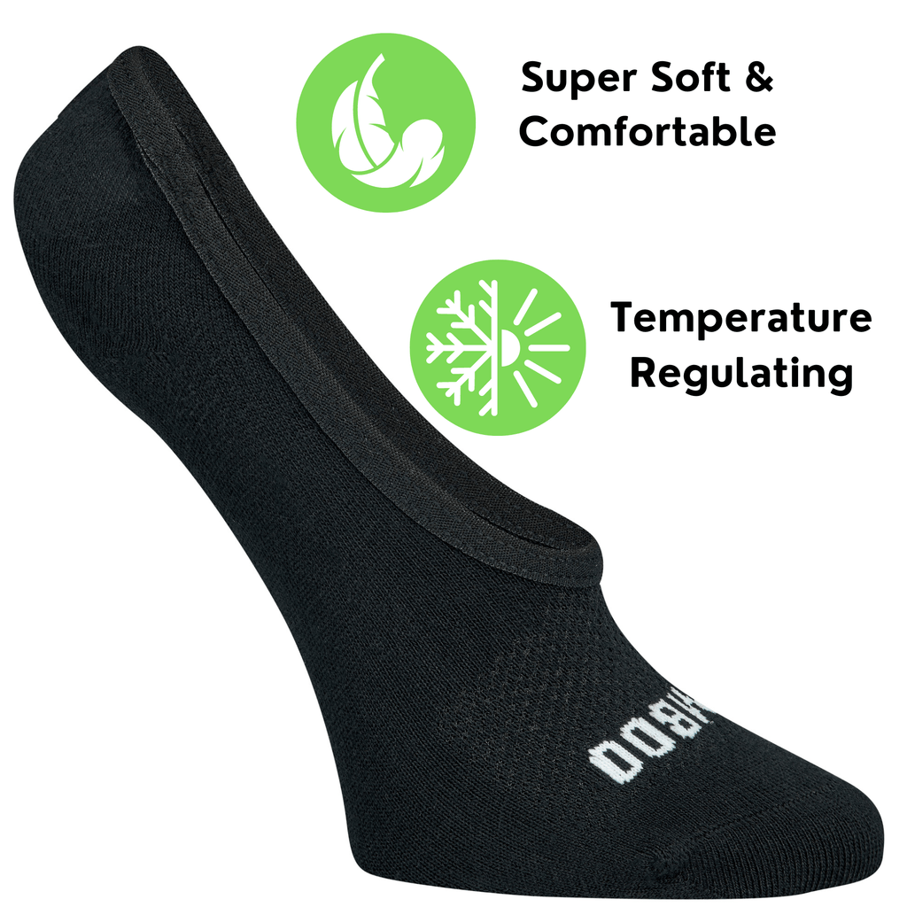 Super Low Cut No Show Bamboo Rayon Socks - 4 Pair