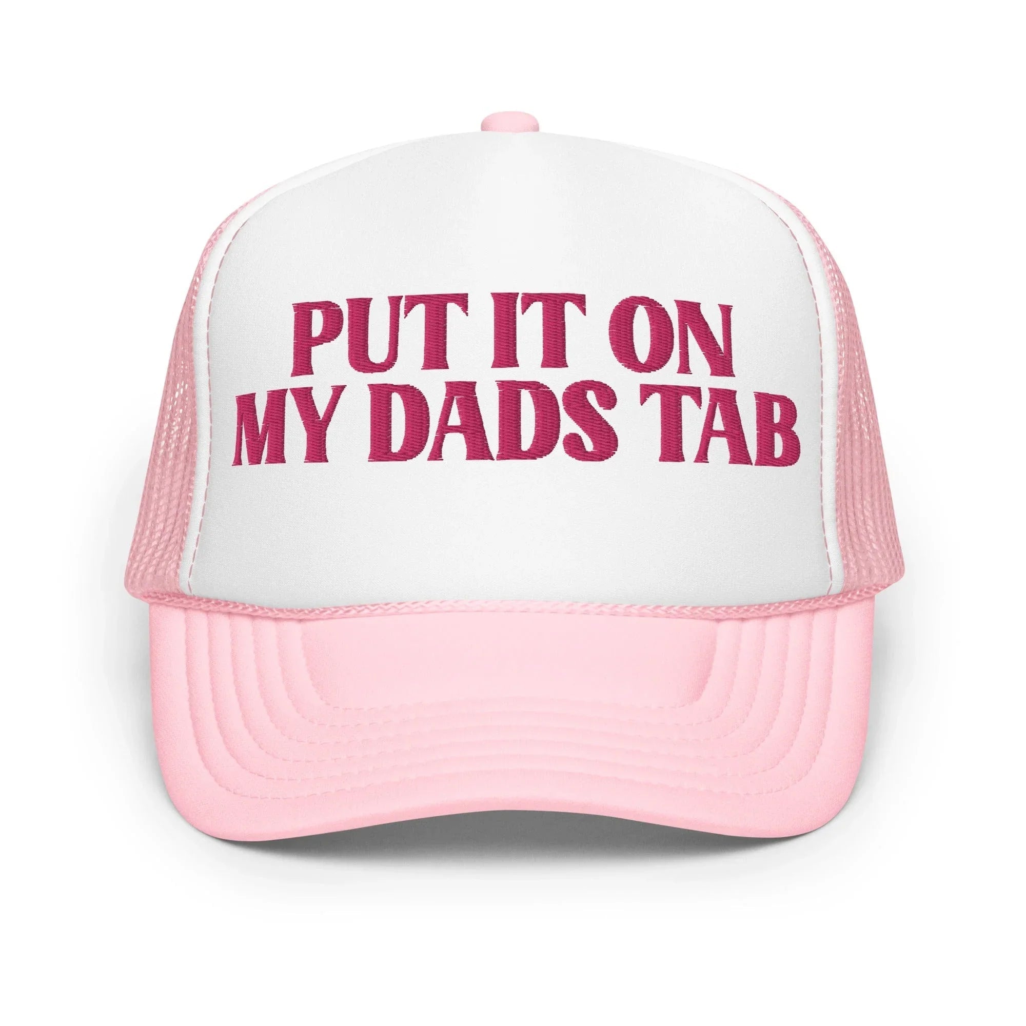 Put It On My Dads Tab Trucker Hat